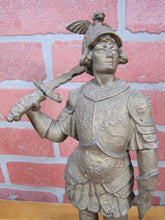 Load image into Gallery viewer, Antique GLADIATOR WARRIOR Decorative Art Statue DRAGON MONSTER Helmet Sword
