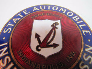 Old STATE AUTOMOBILE INSURANCE ASSN License Plate Topper Sign Indianapolis Ind