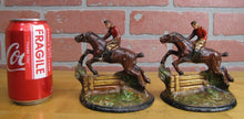 Load image into Gallery viewer, EQUESTRIAN HORSE RIDER LANDSCAPE Old Bookends Figural Cast Iron Detailed
