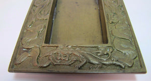CHINESE FOO DOGS Old Brass Tray Card Tip Pen Pencil Tirnket Ornate Asian China