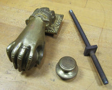 Load image into Gallery viewer, Antique Hand Ball Door Knocker Striker Ornate Architectural Hardware Element

