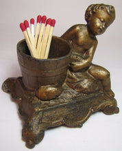 Load image into Gallery viewer, Antique Match Holder Turn of Century Child Bucket Small Animals Vesta Safe
