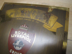 ROYAL LIVERPOOL GROUP Ins Co Antique Brass Advertising Calendar Sign NY