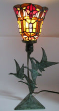 Load image into Gallery viewer, Geese Mallards Ducks Birds in Flight Bronze Brass Lamp Stained Glass Light Shade
