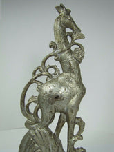 Load image into Gallery viewer, Antique Art Deco Cast Iron Giraffe Doorstop ornate double sided *rare htf Art ds

