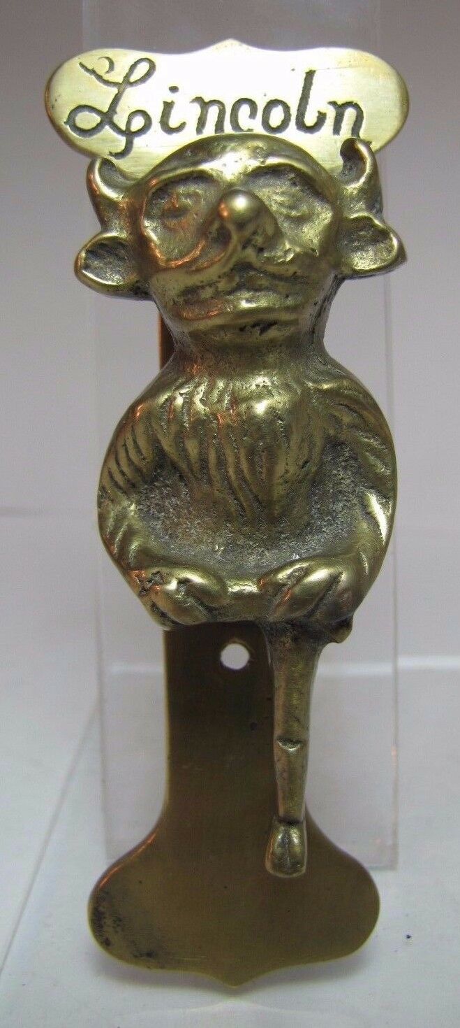 Old Brass Demon Devil Gargoyle Door Knocker small interior door Lincoln Imp