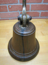 Load image into Gallery viewer, Old Nautical Ship Boat Dockside Bronze Bell Brass Mounting Bracket 12+ lb Patina
