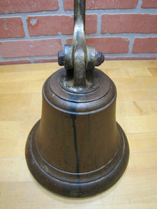 Old Nautical Ship Boat Dockside Bronze Bell Brass Mounting Bracket 12+ lb Patina