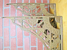 Load image into Gallery viewer, Art Nouveau Cast Iron Large Brackets 19c Decorative Arts Architectural Hardware

