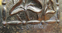 Load image into Gallery viewer, Art Nouveau Repousse Floral Stems Old Brass Door Push Plate Ornate High Relief

