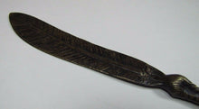 Load image into Gallery viewer, Antique BRONZE CHICKEN CLAW BIRD FOOT FEATHER Ornate Letter Opener Pager Turner
