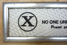 Load image into Gallery viewer, X NO ONE UNDER 18 ADMITTED Original 1960/70s Movie Theater Holographic Ad Sign
