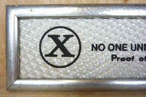 X NO ONE UNDER 18 ADMITTED Original 1960/70s Movie Theater Holographic Ad Sign