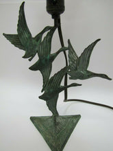 Load image into Gallery viewer, Geese Mallards Ducks Birds in Flight Bronze Brass Lamp Stained Glass Light Shade

