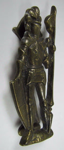 KNIGHT IN ARMOR Old Brass Figural Door Knocker Decorative Arts Hardware Element