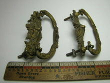 Load image into Gallery viewer, MONSTER BEAST DEVIL DOG Pair Victorian Pulls Bronze Brass Architectural Hardware

