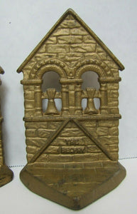 The BELFRY c1928 Cast Iron Old Figural Decorative Art Statue Bookends