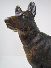 Load image into Gallery viewer, Antique GERMAN SHEPHERD Doorstop Cast Iron Old Decorative Art Dog Statue

