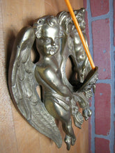 Load image into Gallery viewer, Antique Brass Cherubs Plaque Hardware Center Open Pool Cue Ball Return Peep Hole
