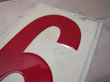 Load image into Gallery viewer, Original Gas Station Price # 6 Sign embossed large metal number six nine 6/9 gp
