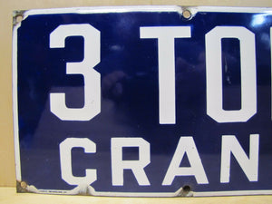 3 TON CRANE CHAS HERR MILWAUKEE 1920s Original Old Industrial Porcelain Sign Ad