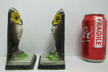 Load image into Gallery viewer, Old Cast Iron Wise Owl Bookends solid decorative arts multi color paint detailed

