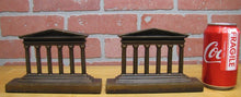 Load image into Gallery viewer, TEMPLE Antique Cast Iron Bookends Six Columns Detailed Decorative Art Book Ends
