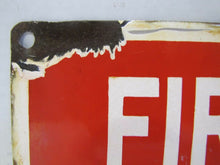 Load image into Gallery viewer, FIRE HOSE Original Old Porcelain Sign READY MADE Co NY Industrial Building Shop
