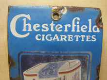 Load image into Gallery viewer, Orig c1920s Antique Chesterfield Cigarettes Porcelain Door Push Adv Sign
