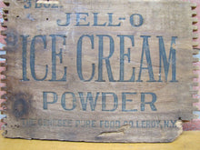 Load image into Gallery viewer, JELL-O ICE CREAM Old Wood Crate Box Panel Advertising Sign Genesee Food Leroy NY
