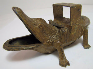 ALLIGATOR ST PETERSBURG Old Fla Souvenir Ash Tray Cigar Rest Matchbook Holder