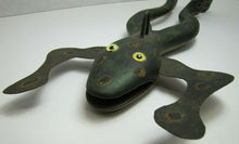Load image into Gallery viewer, Folk Art FROG Ice Fishing Decoy RAF Robert Allen Francis Adirondacks NY 1950s
