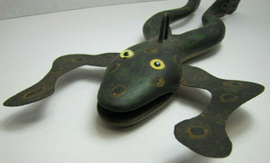 Folk Art FROG Ice Fishing Decoy RAF Robert Allen Francis Adirondacks NY 1950s