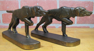 HUBLEY POINTER HUNTING DOGS 303 Antique Bookends Doorstop Decorative Art Statues