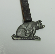 Load image into Gallery viewer, L J SCHWABACHER CHICAGO Antique Advertising Fob PROVISIONS GRAIN STOCK COTTON
