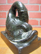 Load image into Gallery viewer, Antique Double Dauphin Koi Devil Fish NAL Co HDW Doostop Decorative Art Statue
