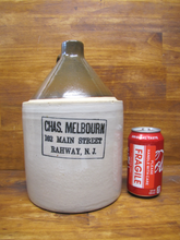 Load image into Gallery viewer, CHAS MELBOURN 162 MAIN STREET RAHWAY NJ Antique Advertising Stoneware Liquor Jug New Jersey
