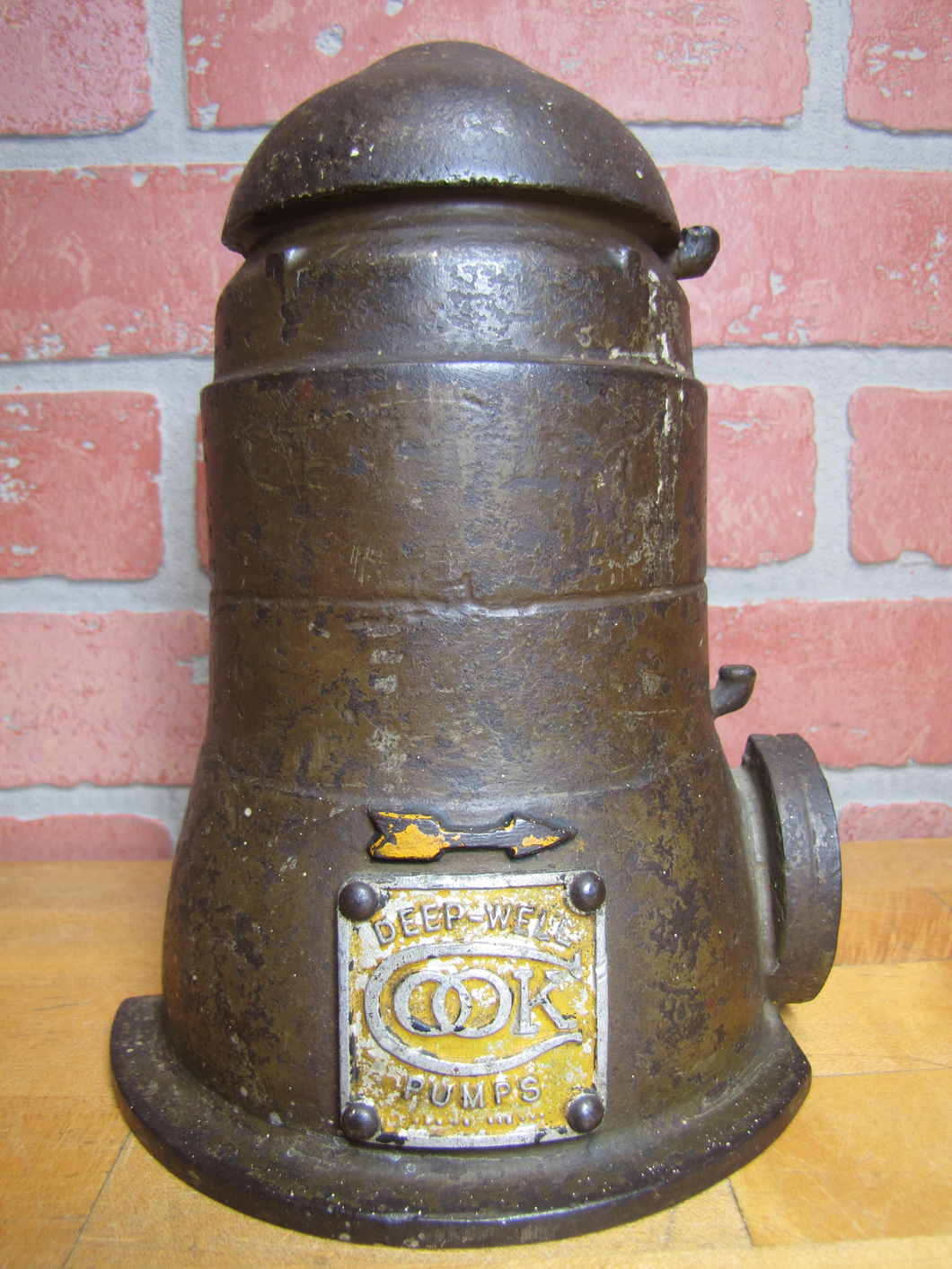 COOK DEEP-WELL PUMPS RHTF Antique Advertising Cast Iron Doorstop Sign Promo Statue Figural Pump
