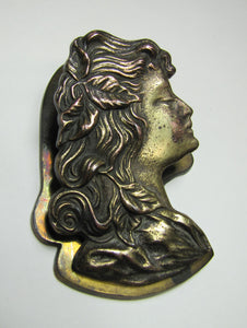 Antique Beautiful Maiden Long Flowing Hair Decorative Desk Art Paper Clip Paperweight Paperclip