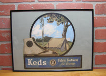 Load image into Gallery viewer, KEDS SNEAKERS FABRIC FOOTWEAR Old Store Display Advertising Sign UNITED STATES RUBBER Co
