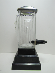 1920/30s Art Deco Skyscraper Syrup Drink Soda Fountain Dispenser E B Evans Co Ice Cream Shop Ornate Black Clear Glass