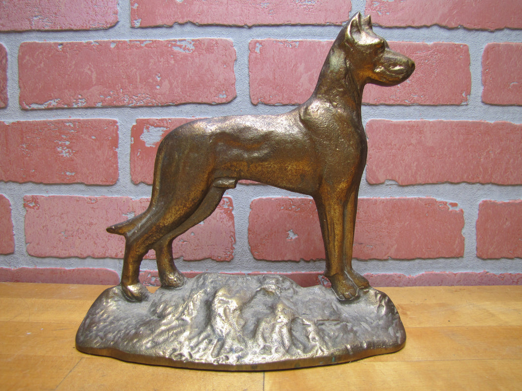 GREAT DANE TRAILERS SAVANNAH GEORGIA Brass Dog Doorstop Bookend Statue