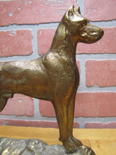 Load image into Gallery viewer, GREAT DANE TRAILERS SAVANNAH GEORGIA Brass Dog Doorstop Bookend Statue
