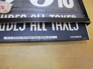 SCHWARTZ NY Old Gas Station Price Double Sided Ad Sign Metal Frame Glass Covers
