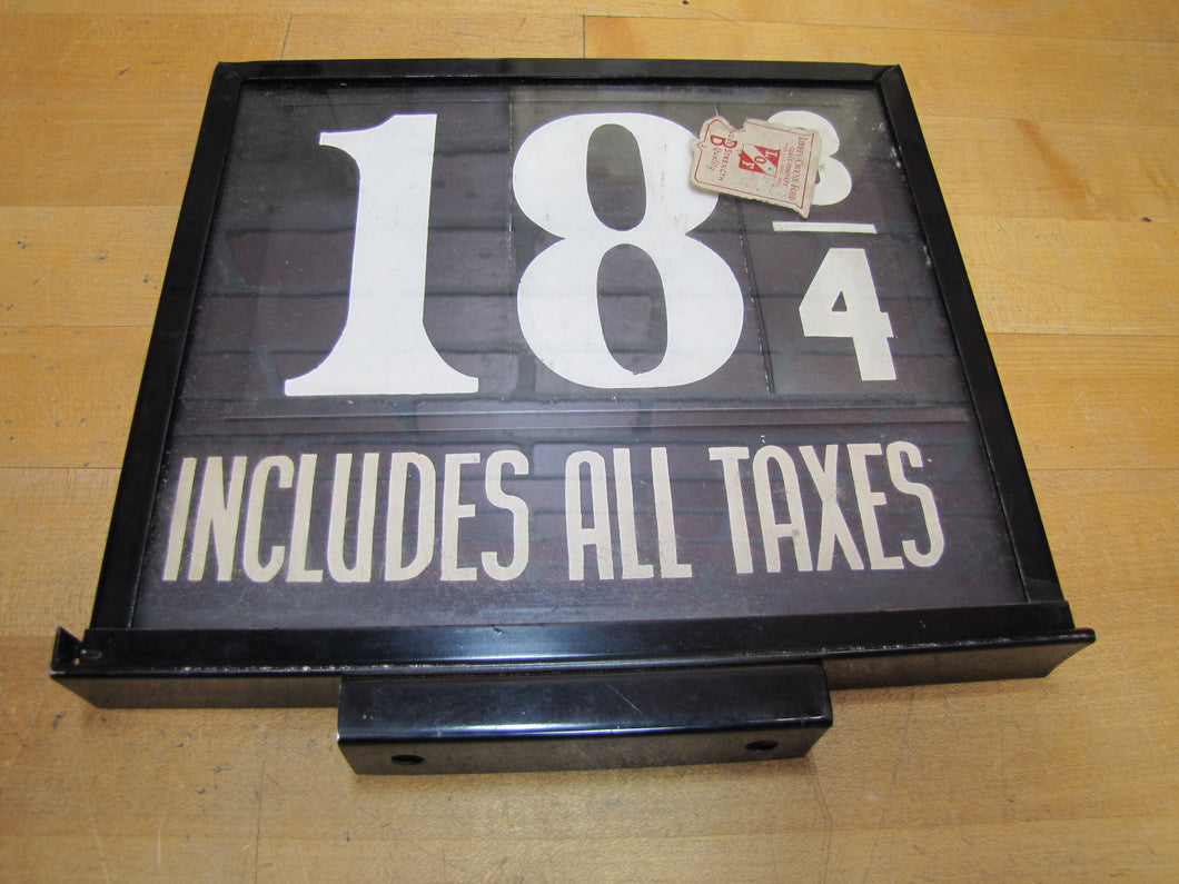SCHWARTZ NY Old Gas Station Price Double Sided Ad Sign Metal Frame Glass Covers