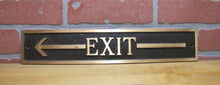 Load image into Gallery viewer, EXIT Left ARROW Old Brass Bronze Sign Shop Diner Business Building Advertising
