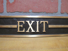 Load image into Gallery viewer, EXIT Left ARROW Old Brass Bronze Sign Shop Diner Business Building Advertising
