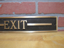 Load image into Gallery viewer, EXIT Left ARROW Old Brass Bronze Sign Shop Diner Business Building Advertising
