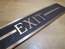 Load image into Gallery viewer, EXIT Left ARROW Old Brass Bronze Sign Shop Diner Business Building Advertising
