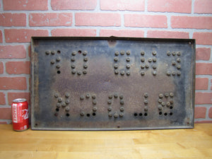 END OF BLOCK Original Old Cats Eye Reflectors Porcelain Railroad Sign Train RR Safety Advertising